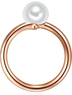 Rosévergulde Ring Met Parel -Gstar Kleding Winkel perldor rosevergulde ring met parel 1