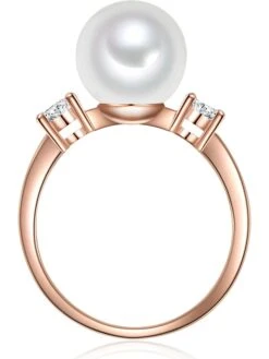 Rosévergulde Ring Met Parel En Edelstenen -Gstar Kleding Winkel perldor rosevergulde ring met parel en edelstenen 1