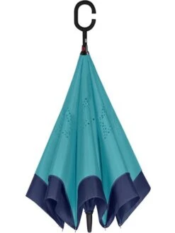 Perletti Inside-out-paraplu Donkerblauw/turquoise - Ø 108 Cm -Gstar Kleding Winkel perletti inside out paraplu donkerblauw turquoise o 108 cm 1
