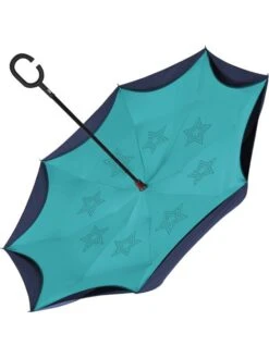 Perletti Inside-out-paraplu Donkerblauw/turquoise - Ø 108 Cm -Gstar Kleding Winkel perletti inside out paraplu donkerblauw turquoise o 108 cm 2