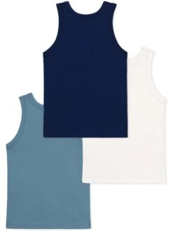 PETIT BATEAU 3-delige Set: Onderhemden Blauw/wit -Gstar Kleding Winkel petit bateau 3 delige set onderhemden blauw wit 1