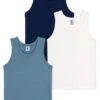PETIT BATEAU 3-delige Set: Onderhemden Blauw/wit -Gstar Kleding Winkel petit bateau 3 delige set onderhemden blauw wit