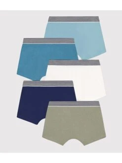 PETIT BATEAU 5-delige Set: Boxershorts Blauw/groen/crème -Gstar Kleding Winkel petit bateau 5 delige set boxershorts blauw groen creme 1