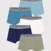 PETIT BATEAU 5-delige Set: Boxershorts Blauw/groen/crème -Gstar Kleding Winkel petit bateau 5 delige set boxershorts blauw groen creme