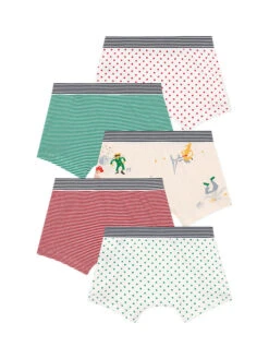 PETIT BATEAU 5-delige Set: Boxershorts Groen/rood/wit -Gstar Kleding Winkel petit bateau 5 delige set boxershorts groen rood wit 1
