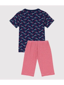 PETIT BATEAU Pyjama Donkerblauw/rood -Gstar Kleding Winkel petit bateau pyjama donkerblauw rood 1