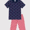 PETIT BATEAU Pyjama Donkerblauw/rood -Gstar Kleding Winkel petit bateau pyjama donkerblauw rood