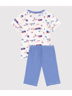 PETIT BATEAU Pyjama Wit/blauw -Gstar Kleding Winkel petit bateau pyjama wit blauw 1