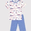 PETIT BATEAU Pyjama Wit/blauw -Gstar Kleding Winkel petit bateau pyjama wit blauw