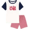 PETIT BATEAU Pyjama Wit/donkerblauw/rood