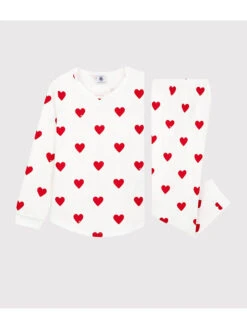 PETIT BATEAU Pyjama Wit/rood -Gstar Kleding Winkel petit bateau pyjama wit rood 2