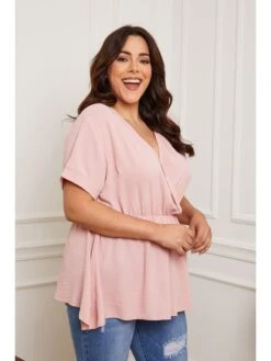 Blouse "Bibaz" Lichtroze -Gstar Kleding Winkel plus size company blouse bibaz lichtroze 2