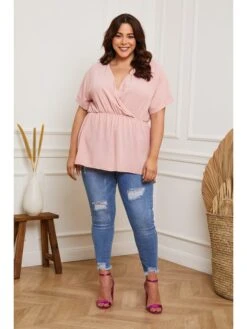 Blouse "Bibaz" Lichtroze -Gstar Kleding Winkel plus size company blouse bibaz lichtroze 4