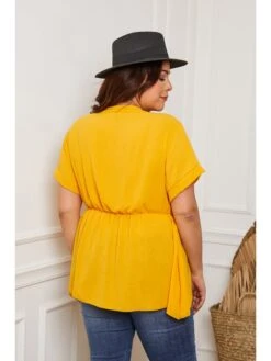 Blouse "Bibaz" Mosterdgeel 9 Blouse "Bibaz" Mosterdgeel -Gstar Kleding Winkel plus size company blouse bibaz mosterdgeel 2