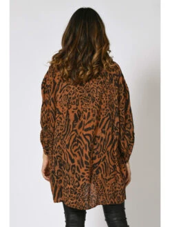 Blouse "Hostende" Roodbruin -Gstar Kleding Winkel plus size company blouse hostende roodbruin 2