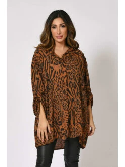 Blouse "Hostende" Roodbruin