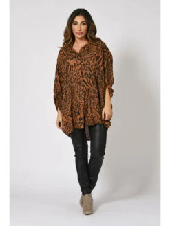 Blouse "Hostende" Roodbruin -Gstar Kleding Winkel plus size company blouse hostende roodbruin 4