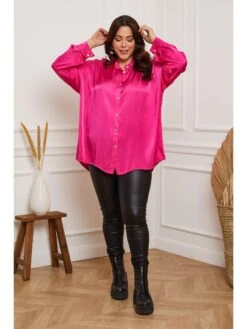 Blouse "Jessie" Fuchsia -Gstar Kleding Winkel plus size company blouse jessie fuchsia 4