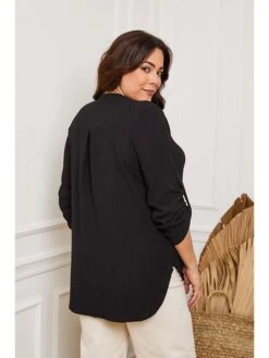 Blouse "Sarona" Zwart -Gstar Kleding Winkel plus size company blouse sarona zwart 2