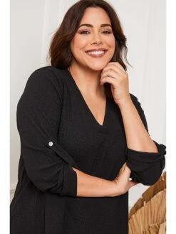 Blouse "Sarona" Zwart -Gstar Kleding Winkel plus size company blouse sarona zwart 3