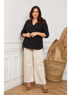 Blouse "Sarona" Zwart -Gstar Kleding Winkel plus size company blouse sarona zwart 4
