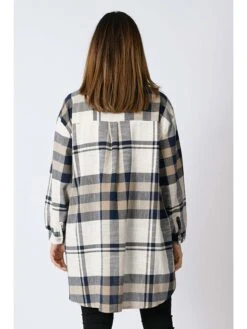 Blouse "Silvia" Beige/donkerblauw -Gstar Kleding Winkel plus size company blouse silvia beige donkerblauw 2