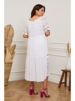 Jurk "Armano" Wit -Gstar Kleding Winkel plus size company jurk armano wit 2