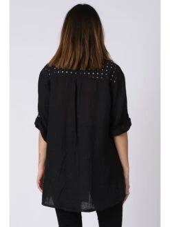 Linnen Blouse "Lila" Zwart -Gstar Kleding Winkel plus size company linnen blouse lila zwart 1