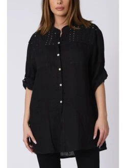 Linnen Blouse "Lila" Zwart -Gstar Kleding Winkel plus size company linnen blouse lila zwart 4