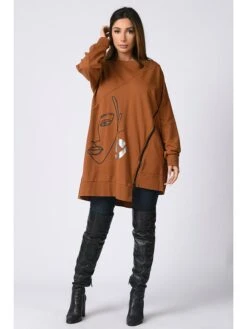 Sweatshirt "Sophie" Cognackleurig -Gstar Kleding Winkel plus size company sweatshirt sophie cognackleurig 4