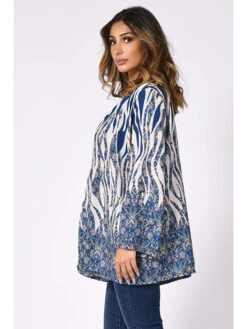 Vest "Benny" Blauw/crème -Gstar Kleding Winkel plus size company vest benny blauw creme 1