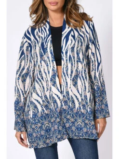 Vest "Benny" Blauw/crème -Gstar Kleding Winkel plus size company vest benny blauw creme 3