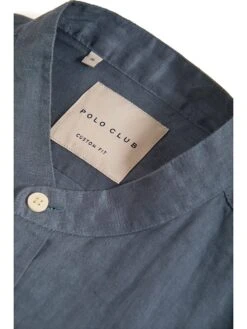 POLO CLUB Linnen Blouse - Custom Fit - Blauw -Gstar Kleding Winkel polo club linnen blouse custom fit blauw 2