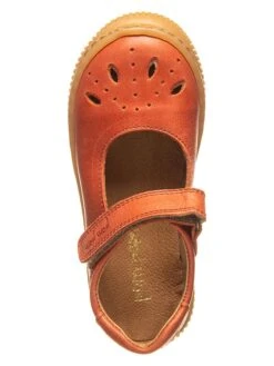 Pom Pom Leren Ballerina's Met Bandje Oranje -Gstar Kleding Winkel pom pom leren ballerinas met bandje oranje 3