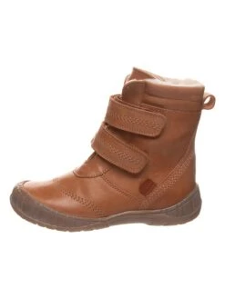 Pom Pom Leren Winterboots Camel