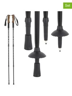 2-delige Set: Wandelstokken Zwart