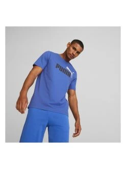 Puma Shirt "ESS+" Blauw -Gstar Kleding Winkel puma shirt ess blauw 2