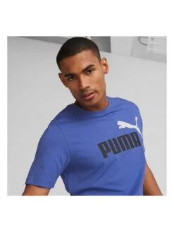 Puma Shirt "ESS+" Blauw -Gstar Kleding Winkel puma shirt ess blauw 4