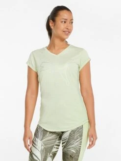 Puma Trainingsshirt "Train Favorite Heather Cat" Groen -Gstar Kleding Winkel puma trainingsshirt train favorite heather cat groen 2