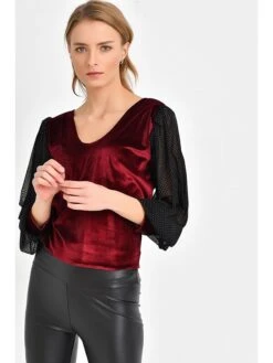Blouse Zwart/bordeaux -Gstar Kleding Winkel quincey blouse zwart bordeaux 1