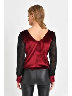 Blouse Zwart/bordeaux -Gstar Kleding Winkel quincey blouse zwart bordeaux 2