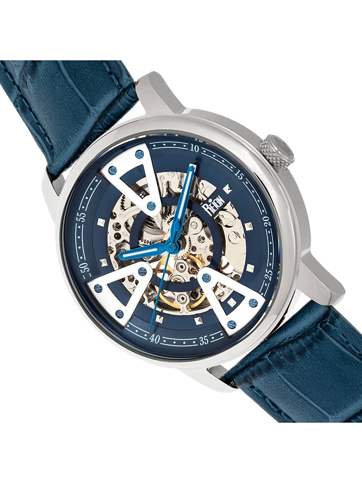 Reign Automatisch Horloge "Belfour" Blauw/zilverkleurig 4 Reign Automatisch Horloge "Belfour" Blauw/zilverkleurig - Afbeelding 2
