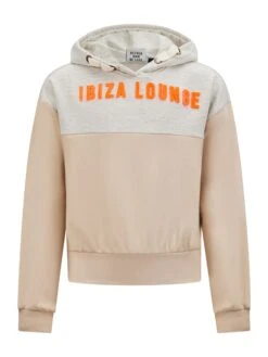 Hoodie "Sarah" Beige/grijs