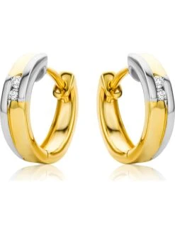 Gouden/witgouden Creolen Met Diamanten -Gstar Kleding Winkel revoni gouden witgouden creolen met diamanten 1