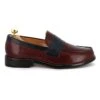 Leren Mocassins Bordeaux/zwart
