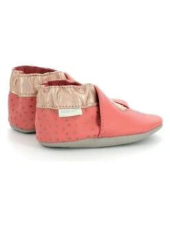 ROBEEZ Leren Kruipschoenen "Stars Rainfall" Koraalrood -Gstar Kleding Winkel robeez leren kruipschoenen stars rainfall koraalrood 1