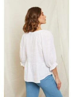 Linnen Shirt Wit -Gstar Kleding Winkel rodier lin linnen shirt wit 3