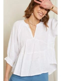 Linnen Shirt Wit -Gstar Kleding Winkel rodier lin linnen shirt wit 4