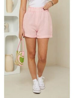 Linnen Short Lichtroze