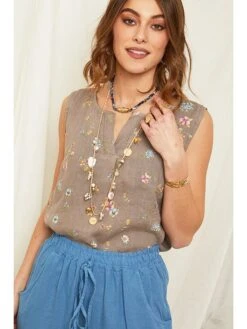 Linnen Top Taupe -Gstar Kleding Winkel rodier lin linnen top taupe 4